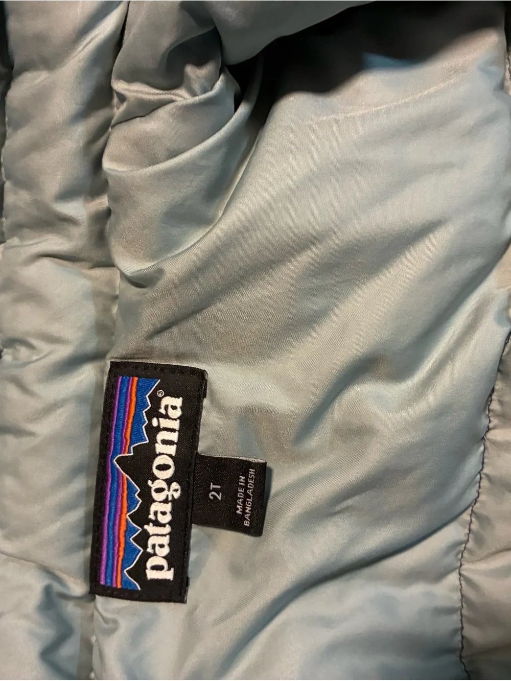 Patagonia Kids Navy and Light Blue Puffer Jacket